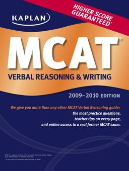 MCAT Verbal Reasoning and Writing 2009-2010