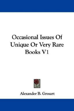 Occasional Issues of Unique or Very Rare Books V1