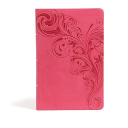CSB Large Print Personal Size Reference Bible, Pink LeatherTouch, Indexed