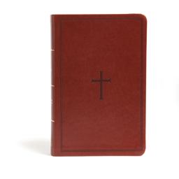 CSB Large Print Personal Size Reference Bible, Brown LeatherTouch, Indexed