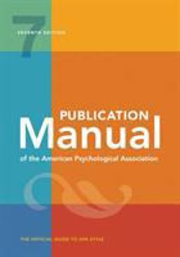 Publication Manual of the American Psychological Association:  9781433832154 Front Cover