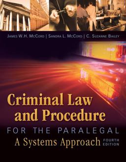 Criminal Law and Procedure for the Paralegal 4th 9781435440166 Front Cover