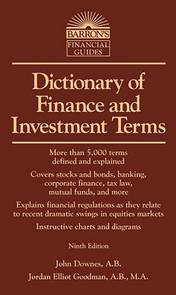 Dictionary of Finance and Investment Terms 9th 9781438001401 Front Cover