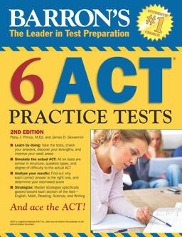 Barron's 6 ACT Practice Tests 2nd 9781438004945 Front Cover