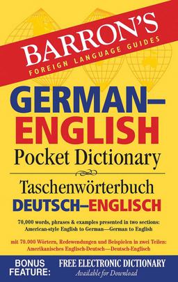 German-English Pocket Dictionary 70,000 Words, Phrases and Examples 2nd 9781438006086 Front Cover
