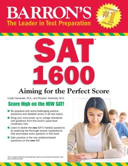 Barron's SAT 1600 Aiming for the Perfect Score  9781438006192 Front Cover
