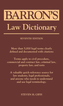 Law Dictionary 7th 9781438006956 Front Cover