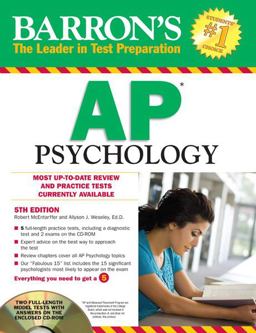 Barron's AP Psychology with CD-ROM, 5th Edition 5th 9781438071312 Front Cover