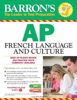 Barron's AP French Language and Culture with Audio CDs  9781438072593 Front Cover