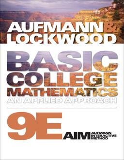 Basic College Mathematics An Applied Approach 9th 9781439046968 Front Cover