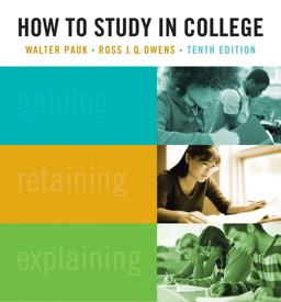 How to Study in College 10th 9781439084465 Front Cover