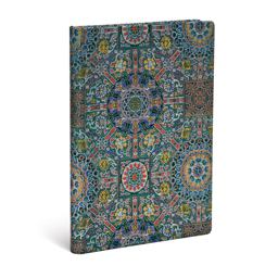 Paperblanks Padma Sacred Tibetan Textiles Hardcover Midi Unlined Elastic Band Closure 144 Pg 120 GSM  9781439752807 Front Cover