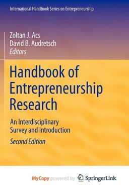 Handbook of Entrepreneurship Research
