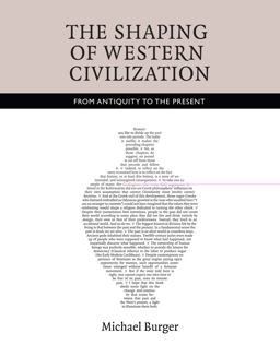 Shaping of Western Civilization From Antiquity to the Present  9781442601901 Front Cover
