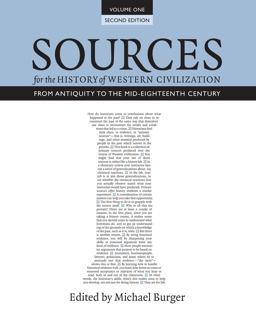 Sources for the History of Western Civilization, Volume I From Antiquity to the Mid-Eighteenth Century, Second Edition 2nd 9781442609303 Front Cover
