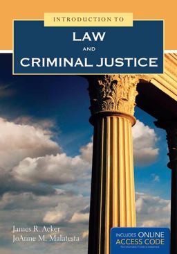 Introduction to Law and Criminal Justice  9781449626778 Front Cover