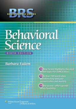 BRS Behavioral Science 6th 9781451132106 Front Cover