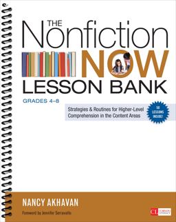 Nonfiction Now Lesson Bank, Grades 4-8 Strategies and Routines for Higher-Level Comprehension in the Content Areas  9781452286501 Front Cover