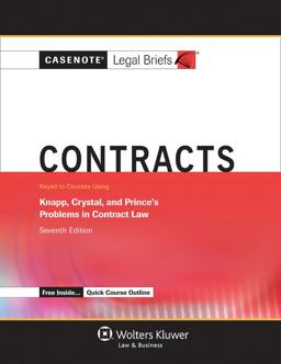 Contracts Keyed to Courses Using Knapp, Crystal, and Prince's Problems in Contract Law 7th 9781454808046 Front Cover