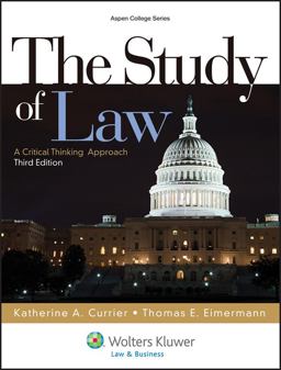 Study of Law A Critical Thinking Approach 3rd 9781454808756 Front Cover