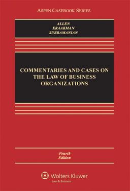 Commentaries and Cases on the Law of Business Organizations 4th 2012 Revised  9781454813613 Front Cover