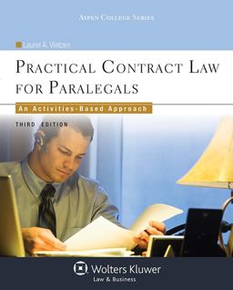 Practical Contract Law for Paralegals: An Activities-based Approach  9781454828020 Front Cover