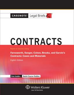 Contracts Keyed Courses Using Farnsworth, Sanger, Cohen, Brooks, and Garvin Contracts - Cases and Materials 8th 9781454840749 Front Cover