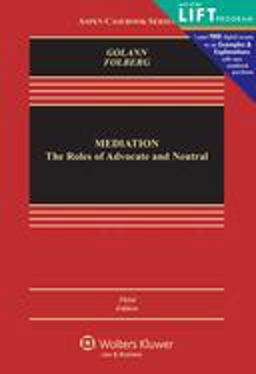 Mediation The Roles of Advocate and Neutral 3e 3rd 2016 9781454852056 Front Cover