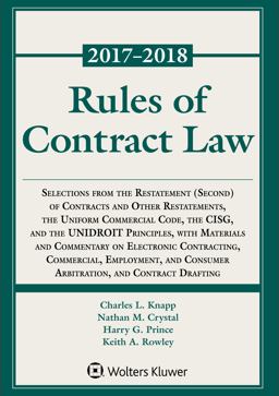 Rules of Contract Law: 2017-2018 Statutory Supplement 2018th 9781454875345 Front Cover