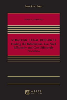 Strategic Legal Research 3rd 9781454882268 Front Cover