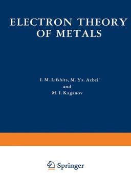 Electron Theory of Metals 2012 9781461585602 Front Cover