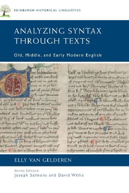 Analyzing Syntax Through Texts Old, Middle, and Early Modern English  9781474420389 Front Cover
