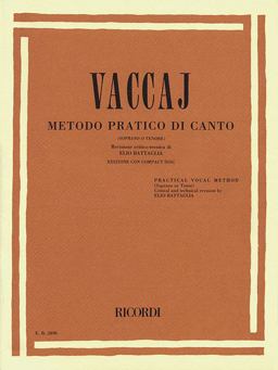 Practical Vocal Method (Vaccai) - High Voice Soprano/Tenor - Book/CD  9781480304703 Front Cover