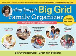 2019 Amy Knapp's Big Grid Family Organizer Wall Calendar August 2018-December 2019  9781492663560 Front Cover