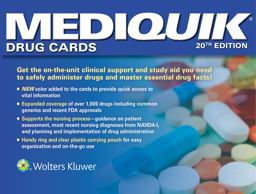 MediQuik Drug Cards 20th 9781496382092 Front Cover