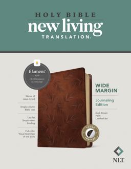 NLT Wide Margin Bible, Filament Enabled (LeatherLike, Dark Brown Palm, Indexed, Red Letter) NLT Wide Margin Bible, Filament Enabled (LeatherLike, Dark Brown Palm, Indexed, Red Letter)