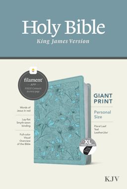 KJV Personal Size Giant Print Bible, Filament Enabled (LeatherLike, Floral Leaf Teal, Indexed, Red Letter) KJV Personal Size Giant Print Bible, Filament Enabled (LeatherLike, Floral Leaf Teal, Indexed, Red Letter)