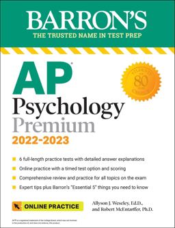 AP Psychology Premium, 2022-2023: Comprehensive Review with 6 Practice Tests + an Online Timed Test Option  9781506278513 Front Cover