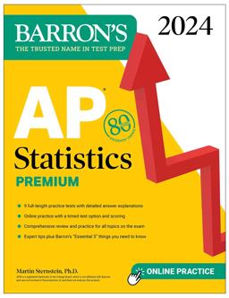 AP Statistics Premium, 2024: 9 Practice Tests + Comprehensive Review + Online Practice  9781506288147 Front Cover