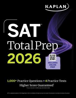 SAT Total Prep 2026: Includes 4 Full Length Practice Tests, 1,100+ Practice Questions + 1 Year Access to Online Quizzes and Video Lessons and Tutorials