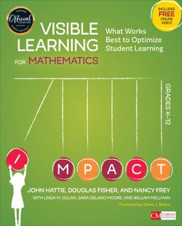 Visible Learning for Mathematics What Works Best to Optimize Student Learning  9781506362946 Front Cover