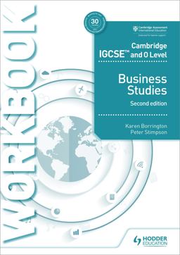 Cambridge IGCSE and o Level Business Studies Workbook 2nd Edition Hodder Education Group 2nd 9781510421257 Front Cover