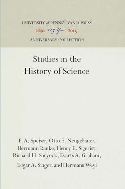 Studies in the History of Science Studies in the History of Science