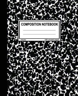 Unruled Composition Notebook 100 Unruled Pages [50 Sheets], 7. 5 X 9. 25, Black Marble, Composition Style Cover, Perfect Bound Notebook  9781517236434 Front Cover