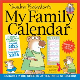 Sandra Boynton's 17-Month 2025-2026 My Family Wall Calendar