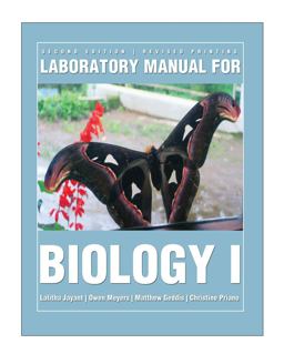 Laboratory Manual for Biology I 2nd 9781524908010 Front Cover