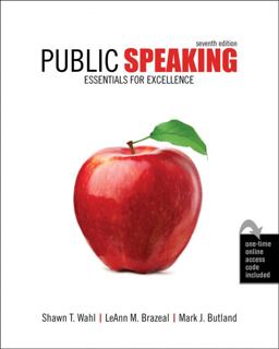 Public Speaking: Essentials for Excellence 7th 9781524915995 Front Cover