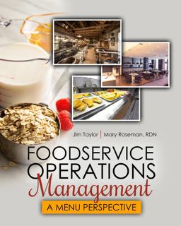 Foodservice Operations Management A Menu Perspective  9781524970970 Front Cover