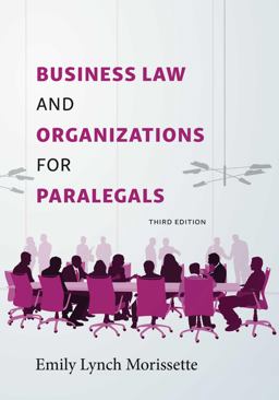 Business Law and Organizations for Paralegals:  9781531020583 Front Cover