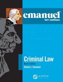 Emanuel Law Outlines for Criminal Law 9th 9781543805765 Front Cover